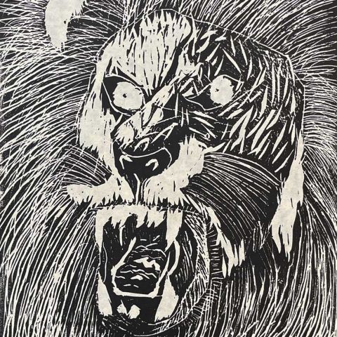 叫ぶライオン